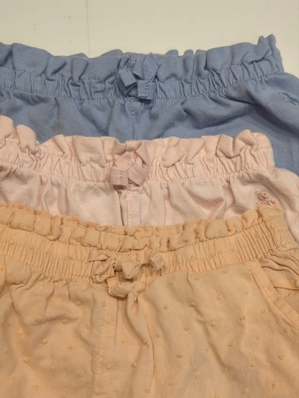 GAP Girls Pull-On Shorts Set - Light Pink, Pastel Blue, Peach